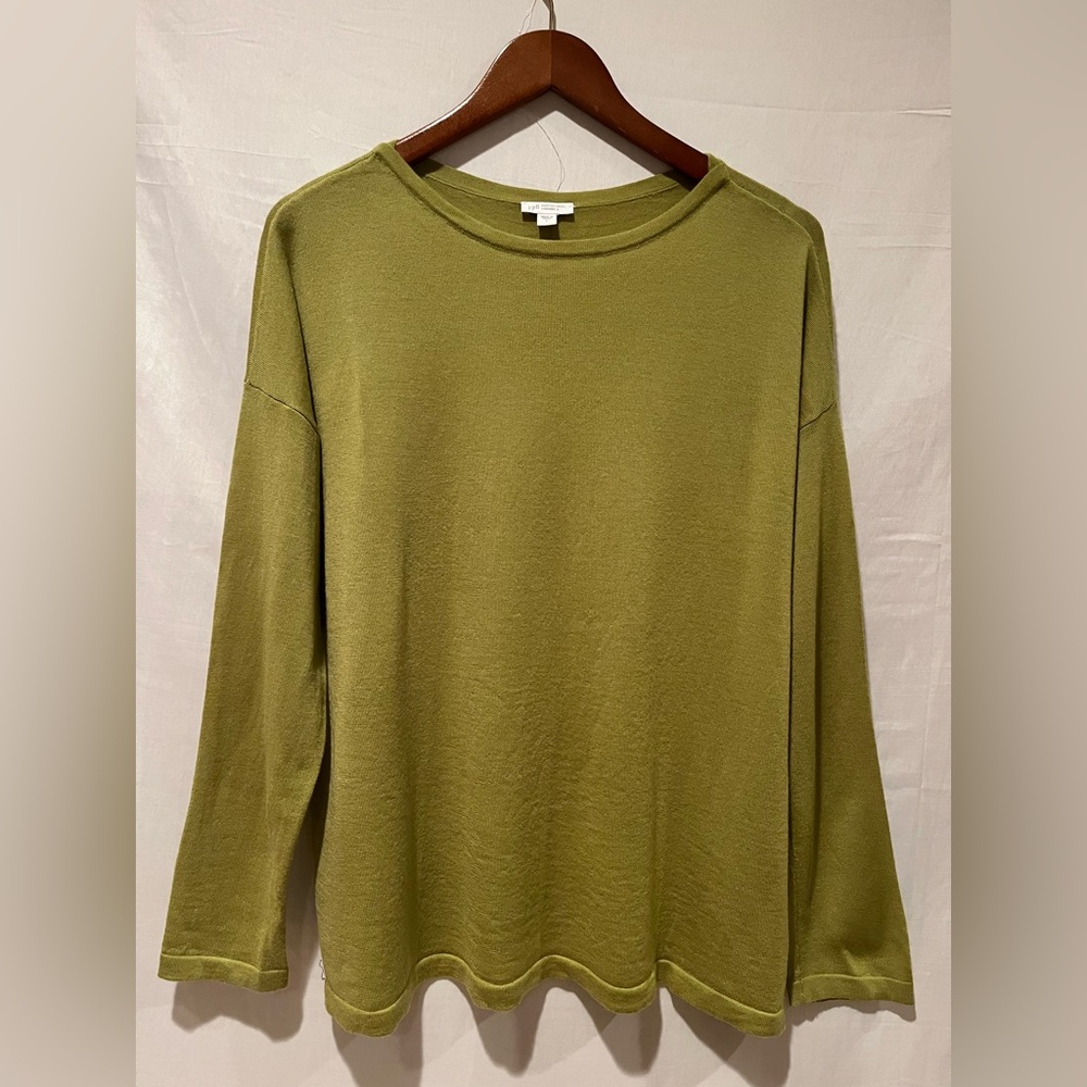 J. Jill 100% Merino Wool Crew Neck Sweater - Sage Green - Sz L